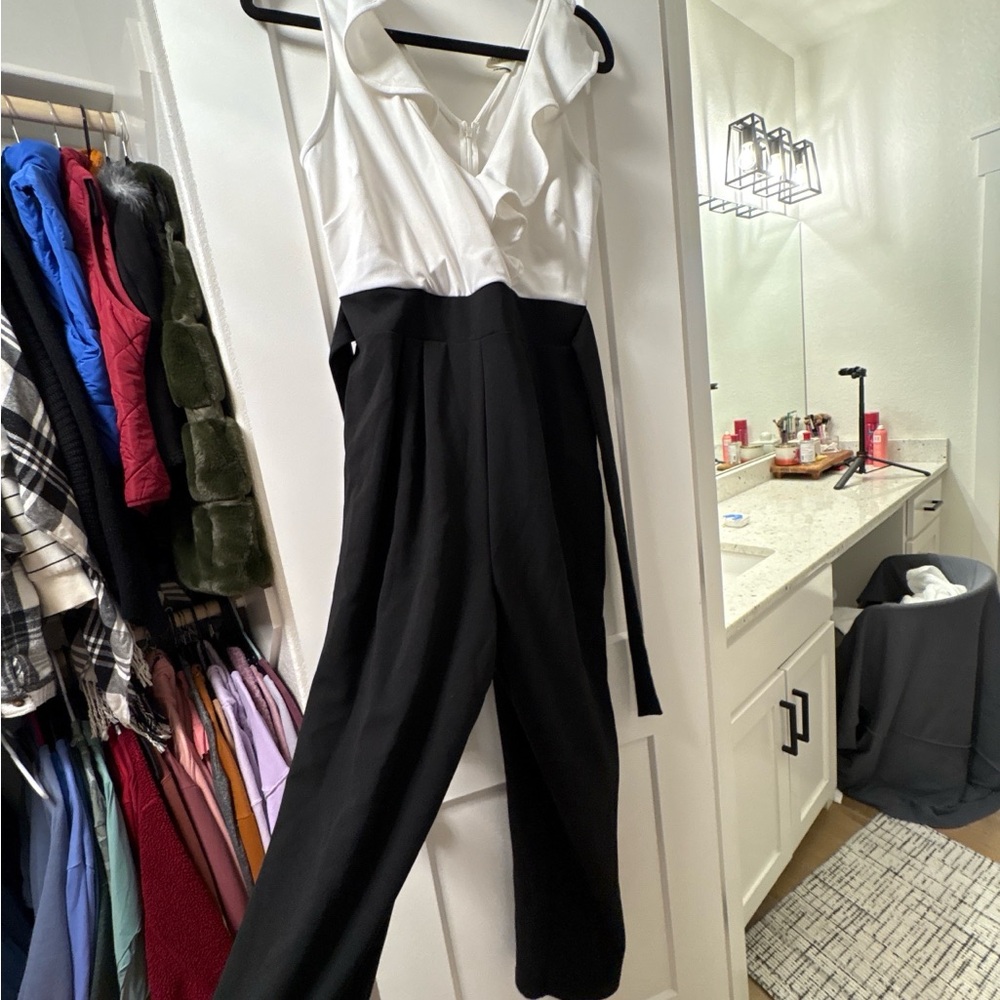 Elegant Black and White Jumpsuit